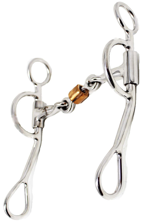 Horse Argentine SS 5" Dog Bone Snaffle Mouth Bit Copper Roller 35GA08B
