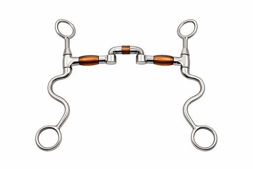 Horse SS 5" Swivel Low-Port Mouth Articulating Correction Bit Copper 35GA14B