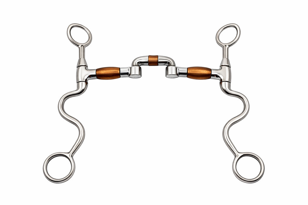 Horse SS 5" Swivel Low-Port Mouth Articulating Correction Bit Copper 35GA14B