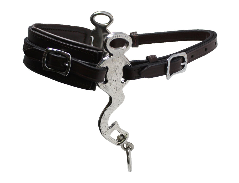 Challenger Horse Adjustable Leather Bitless Bridle Training Hackamore 35H13