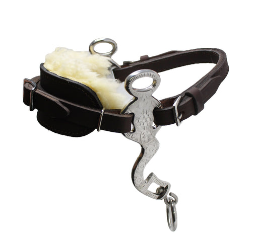 Challenger Horse Leather Engraved Bitless Bridle Training Hackamore Pony 35H17