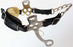 Horse Fleece Lined Adjustable Leather Bitless Bridle Curb Strap Hackamore - Cob   35H31