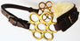 Horse  Western Fleece Padded Brown Leather Brass Adjustable Hackamore 35H40