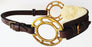 Horse  Western Fleece Padded Brown Leather Brass Adjustable Hackamore 35H42
