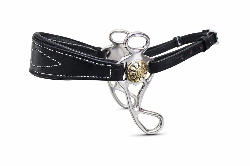 Horse Tan Leather Padded Comfort Adjustable Training Hackamore Curb 35H64
