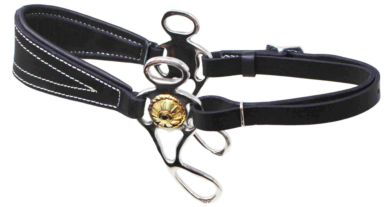 Horse Tan Leather Padded Comfort Adjustable Training Hackamore Curb 35H64