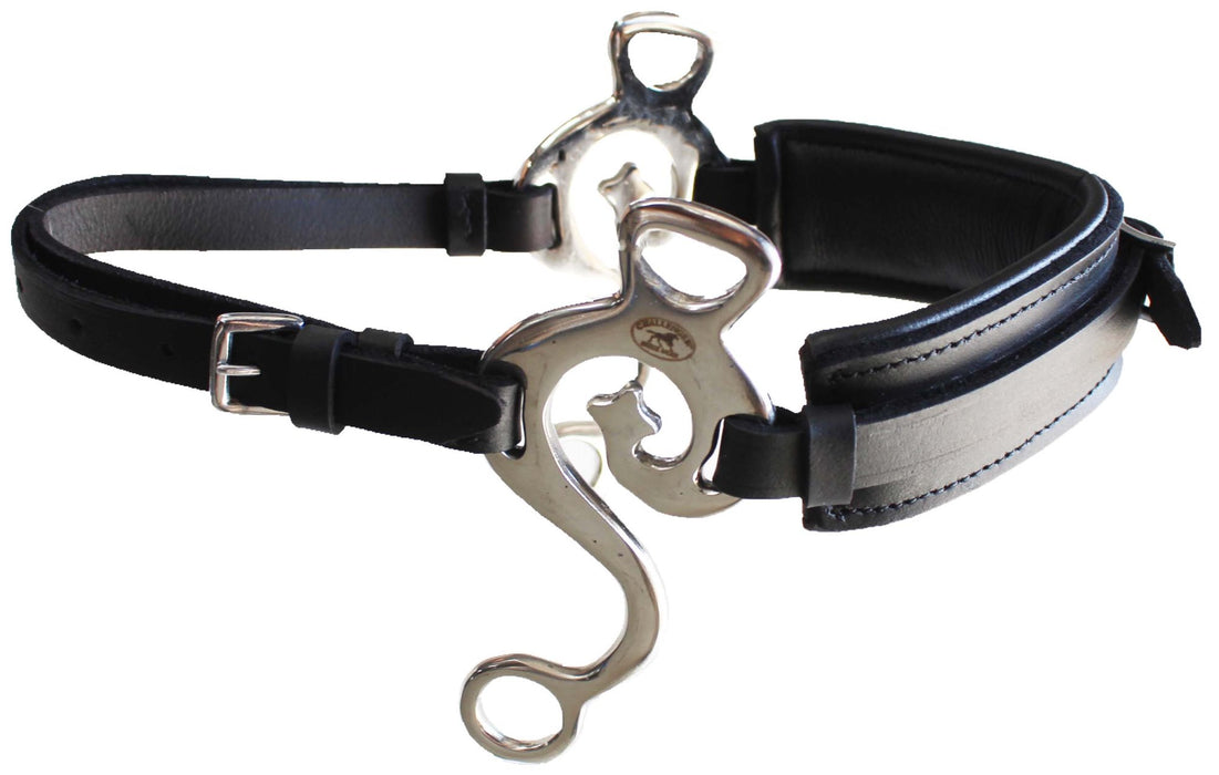Horse Leather Short Shank Padded Noseband Training Hackamore Curb Strap 35H66