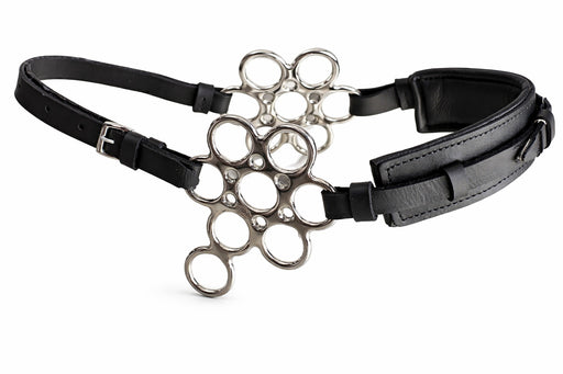 Horse Leather Flower Shank Padded Noseband Training Hackamore Curb Strap 35H67
