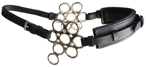 Horse Leather Flower Shank Padded Noseband Training Hackamore Curb Strap 35H67
