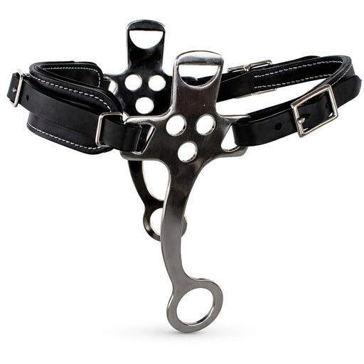 Horse Bit Adjustable Black Leather Padded Training Bitless Hackamore 35RT01