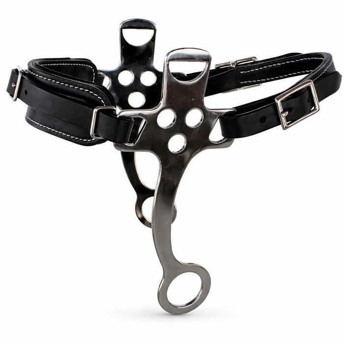 Horse Bit Adjustable Black Leather Padded Training Bitless Hackamore 35RT01