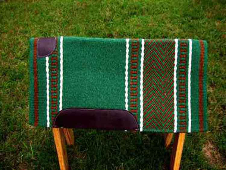 34x36 Horse Wool Western Show Trail SADDLE BLANKET Rodeo Pad Rug Green 3621D