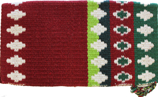 34x36 Horse Wool Western Show Trail SADDLE BLANKET Rodeo Pad Rug Red Green 3645