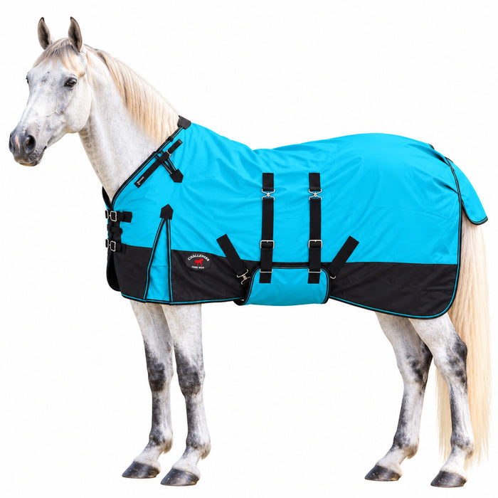 Horse 1200D Turnout Sheet Waterproof, Breathable, Light-Weight Rain Blanket with Bellyband, Ripstop Outer Shell0g No Fill Solids Bellyband