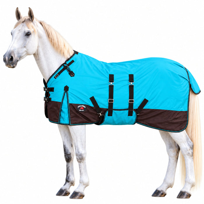 Horse 1200D Turnout Sheet Waterproof, Breathable, Light-Weight Rain Blanket with Bellyband, Ripstop Outer Shell0g No Fill Solids Bellyband