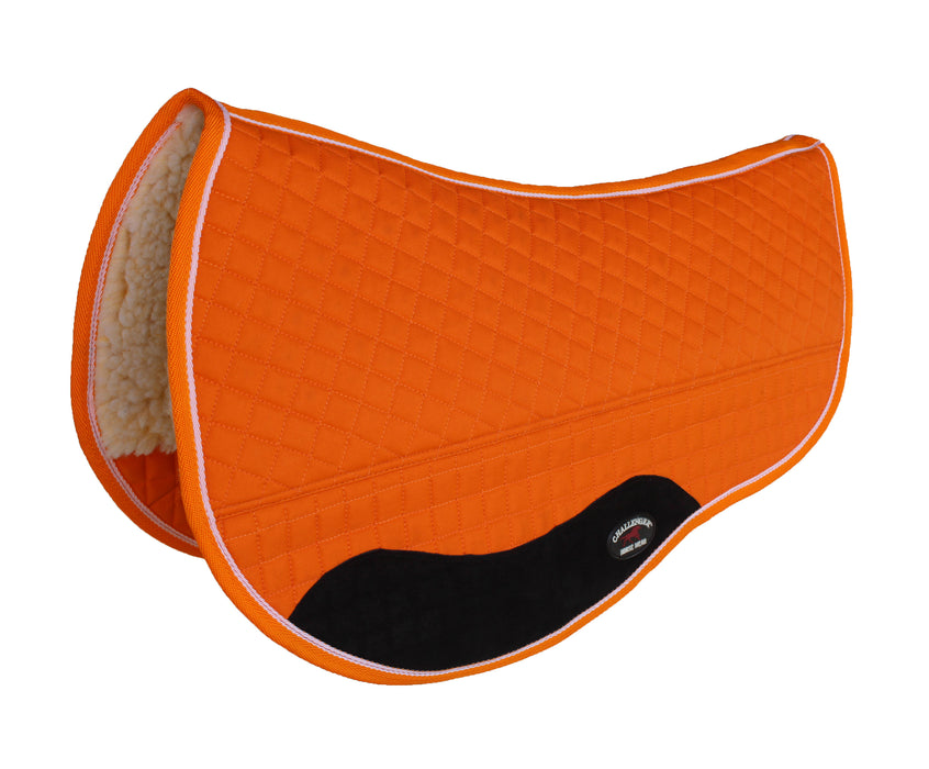 Challenger 28" x 30" Western Quilted Fleece Padded Barrel Saddle Pad Orange 39105