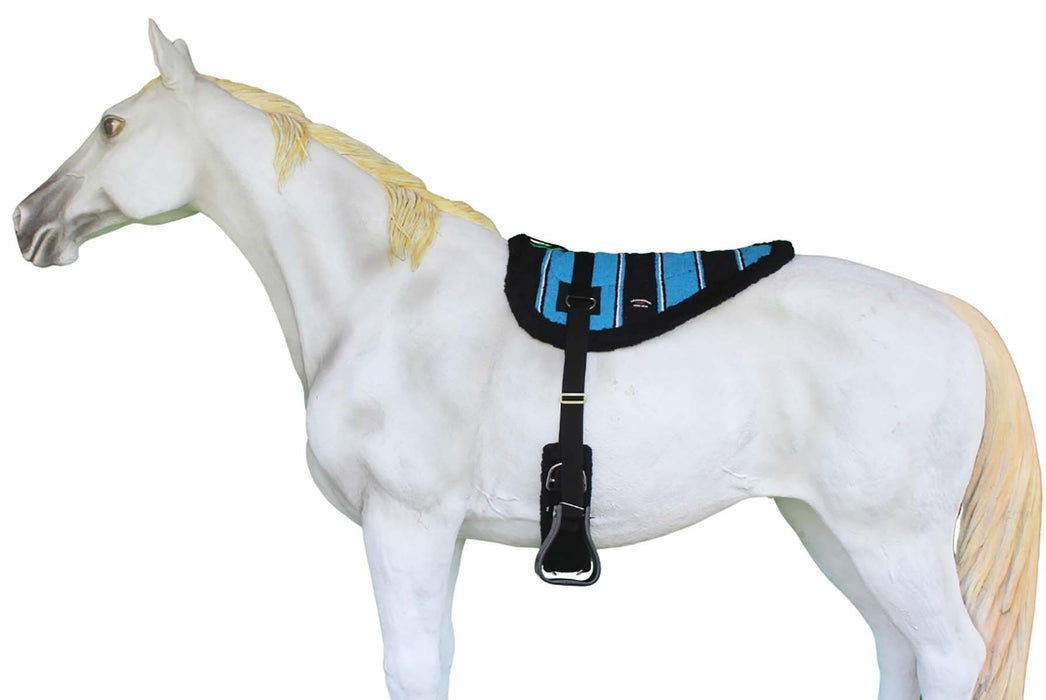 Horse Western Treeless Padded Bareback COTTON NAVAJO FUR Pad Stirrups 39138BK.