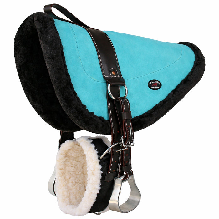 Horse SADDLE PAD WESTERN BAREBACK Suede Leather Girth Stirrups 39157-161