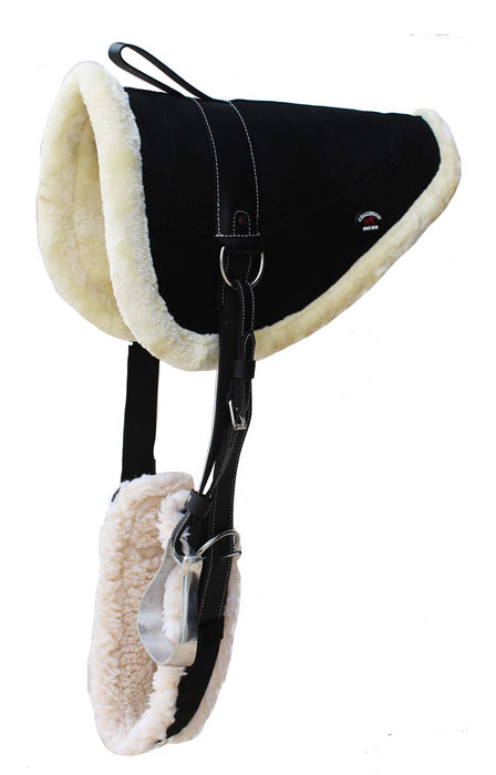 Western English Horse Bareback PAD Leather TREELESS Saddle 39141BK