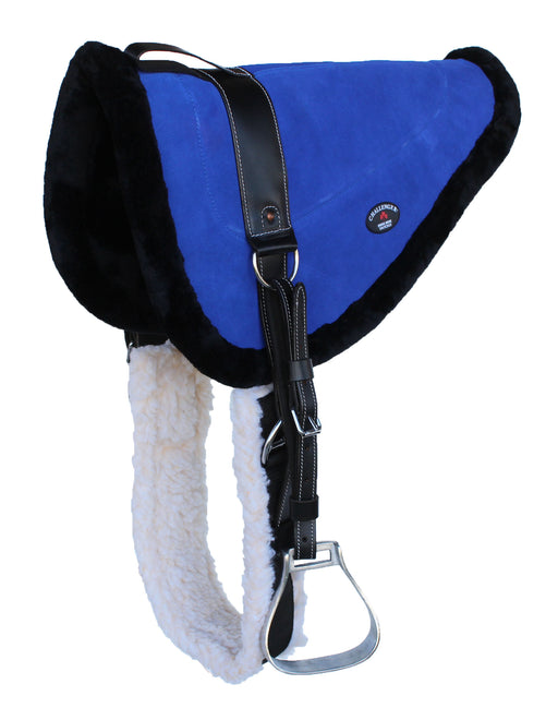 Horse SADDLE PAD Western Suede Leather Bareback PAD Stirrups Blue 39148