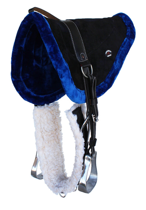 Horse SADDLE PAD Western Suede Leather Bareback PAD Stirrups 39151