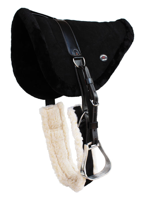 Horse SADDLE PAD WESTERN BAREBACK Suede Leather Girth Stirrups 39157-161