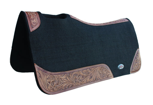Horse SADDLE PAD Western Contoured Wool Felt Moisture Wicking Saddle Pad 39177
