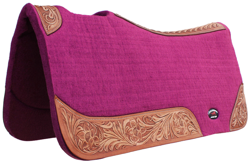 Horse SADDLE PAD Western Contoured Wool Felt Moisture Wicking Saddle Pad 39177