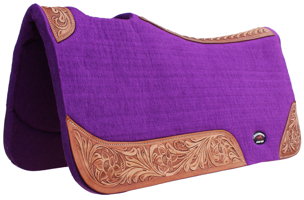 Horse SADDLE PAD Western Contoured Wool Felt Moisture Wicking Saddle Pad 39177