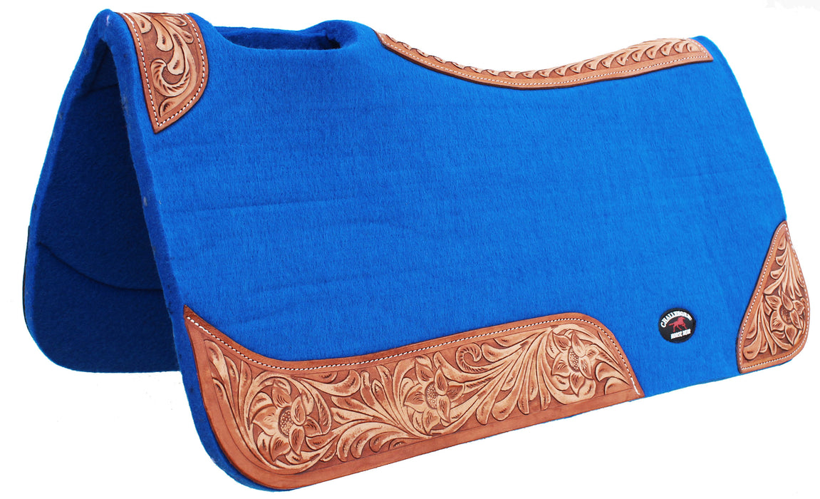 Horse SADDLE PAD Western Contoured Wool Felt Moisture Wicking Saddle Pad 39177