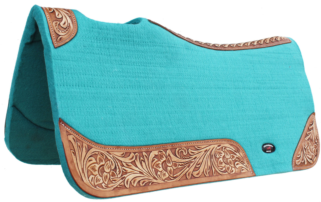 Horse SADDLE PAD Western Contoured Wool Felt Moisture Wicking Saddle Pad 39177