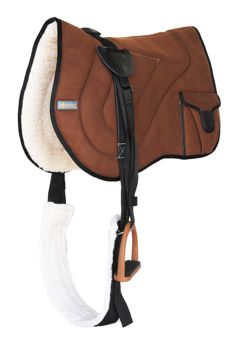 Horse SADDLE PAD Trail Fleece Padded Adjustable Bareback Pad Pocket Stirrups 39193