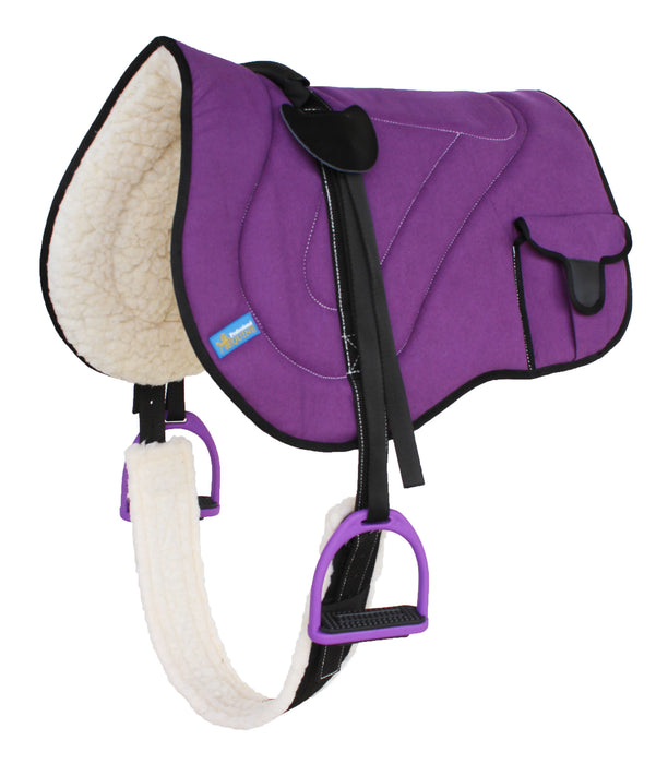 Horse SADDLE PAD Trail Fleece Padded Adjustable Bareback Pad Pocket Stirrups 39193