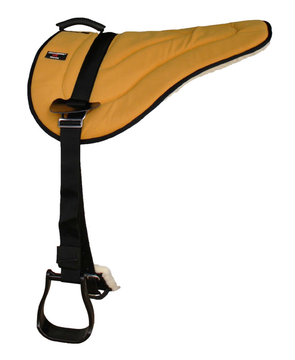 Challenger Western Lightweight Bareback Saddle Pad with Fleece Bottom, Stirrups & Cinch – Contoured Synthetic Suede Top – 23" x 30"
