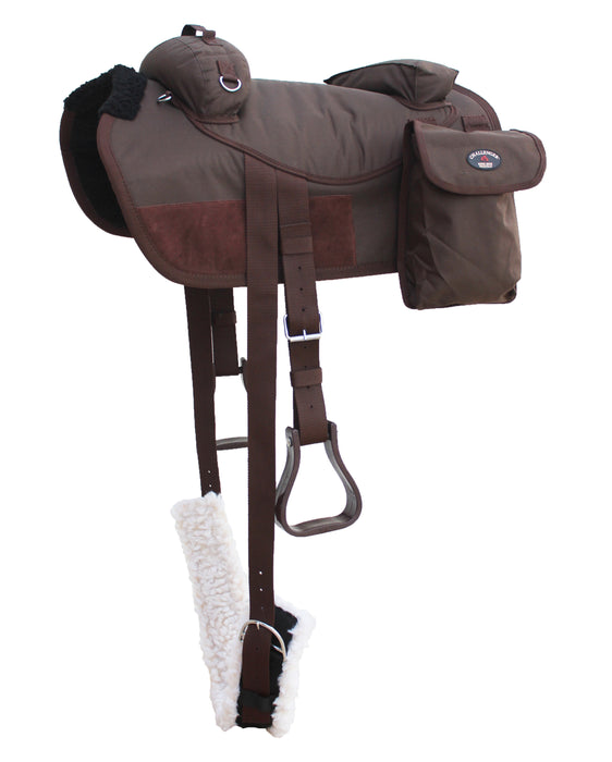 Horse Western Bareback Saddle Pad Trail w/ Pockets Girth Stirrups 39205