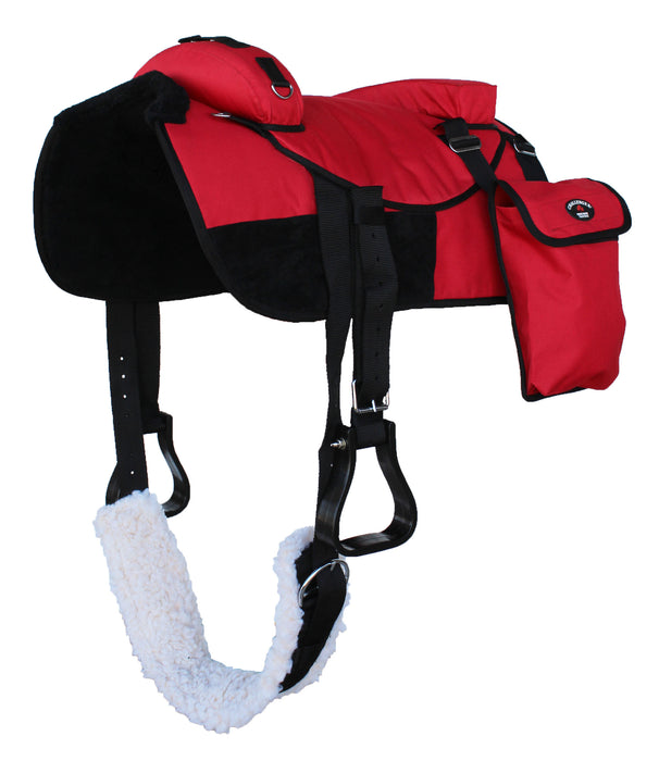 Horse Western Bareback Saddle Pad Trail w/ Pockets Girth Stirrups 39205