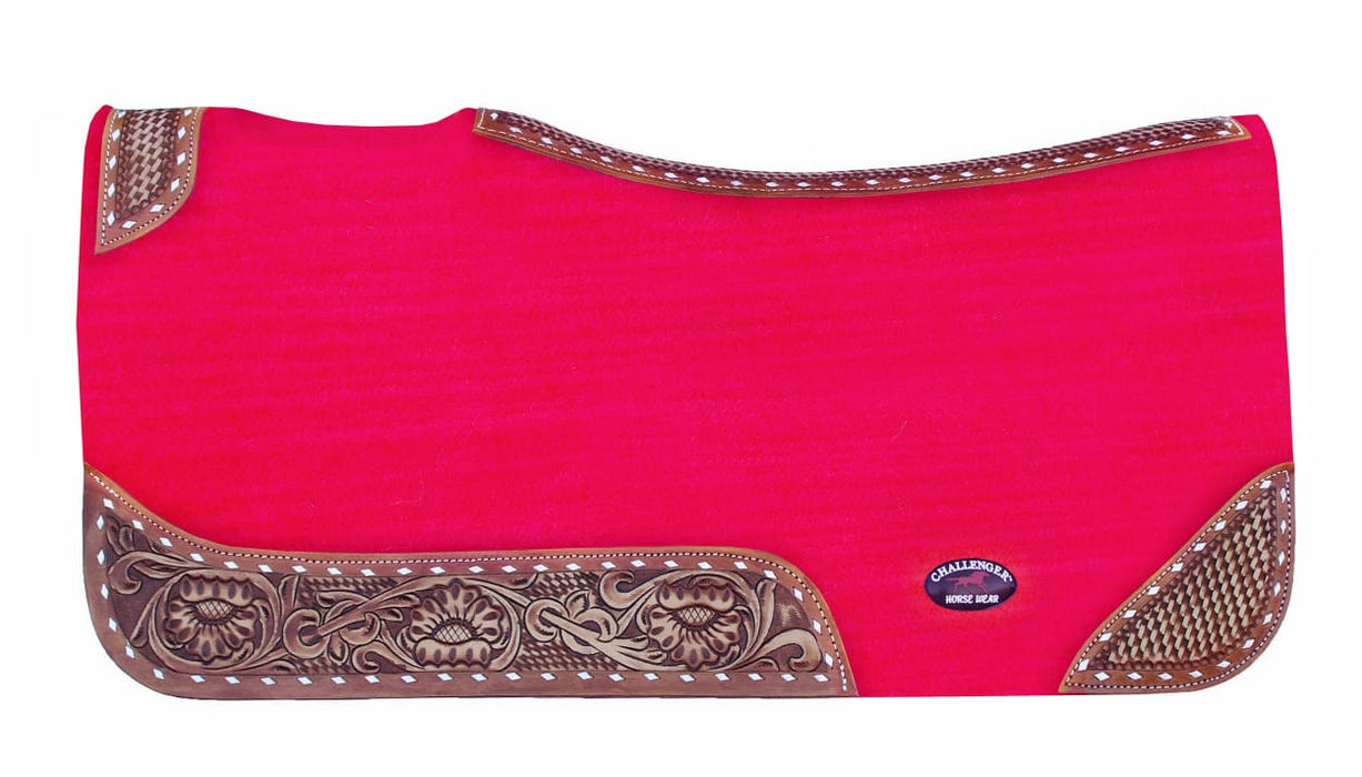 32x30 Horse SADDLE PAD Western Contoured Wool Felt Moisture Wicking Brown 39209