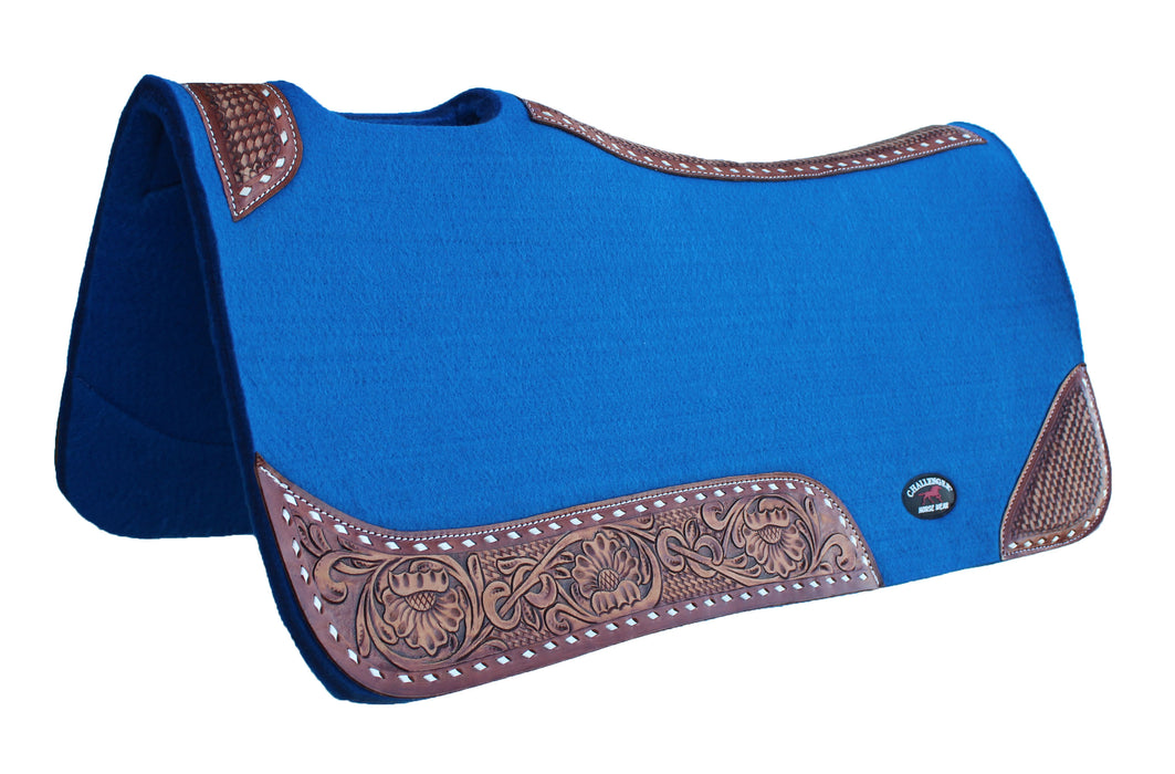 32x30 Horse SADDLE PAD Western Contoured Wool Felt Moisture Wicking Brown 39209