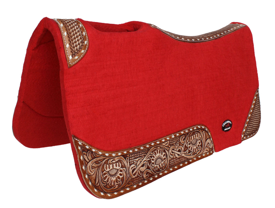 32x30 Horse SADDLE PAD Western Contoured Wool Felt Moisture Wicking Brown 39209