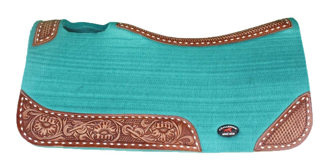 32x30 Horse SADDLE PAD Western Contoured Wool Felt Moisture Wicking Brown 39209