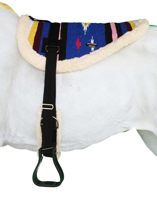 Horse Western Treeless Faux Fur Padded Serape Acrylic Bareback Pad Stirrups 39211-215