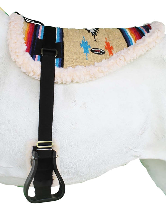 Horse Western Treeless Faux Fur Padded Serape Acrylic Bareback Pad Stirrups 39211-215