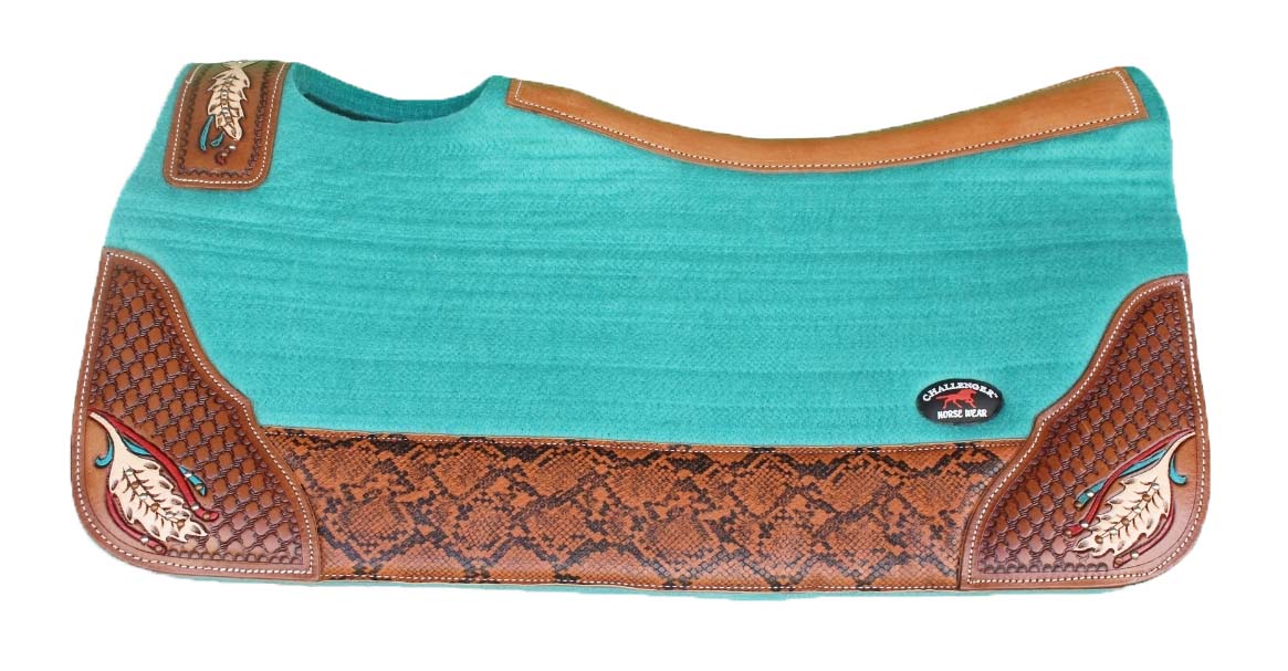 Horse 32" x 30" Western Contoured Wool Felt Therapeutic Saddle Pad Black 39216