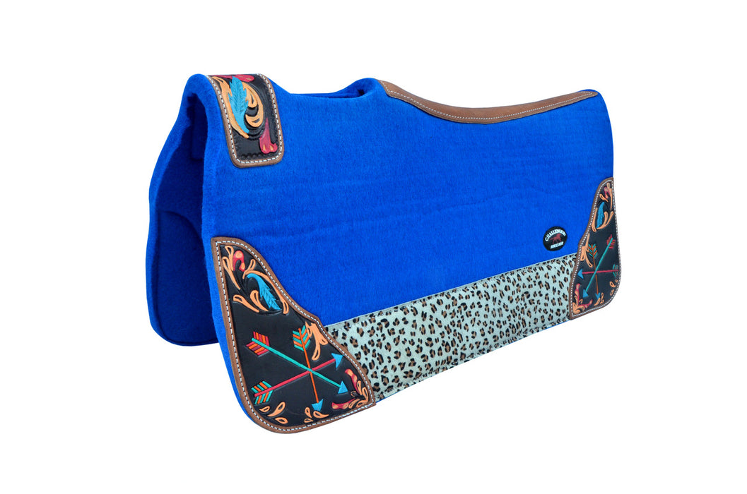 Horse 32" x 30" Western Contoured Wool Felt Therapeutic Saddle Pad Black 39217