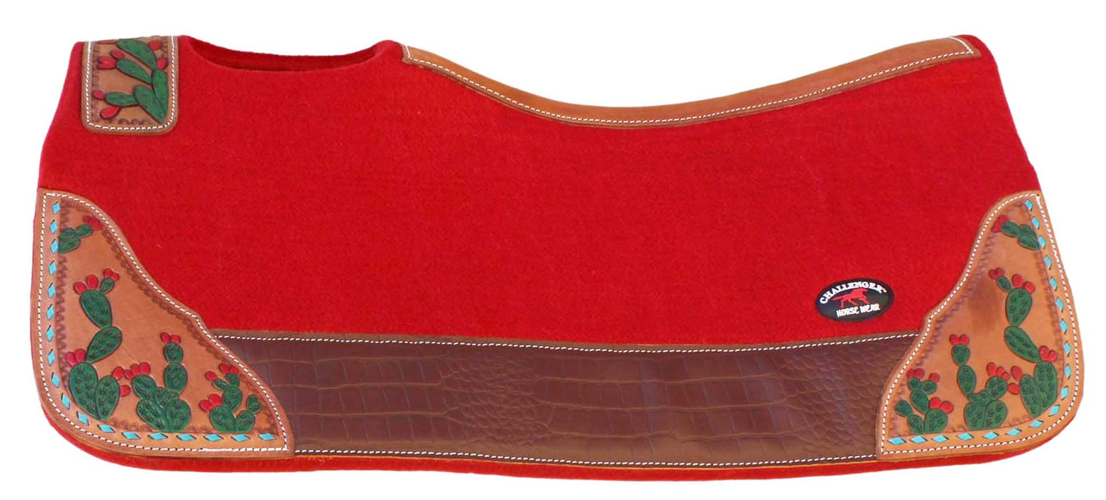 Horse 32" x 30" Western Contoured Wool Felt Therapeutic Saddle Pad 39218