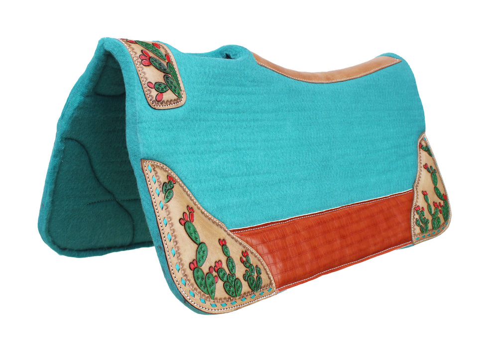 Horse 32" x 30" Western Contoured Wool Felt Therapeutic Saddle Pad 39218