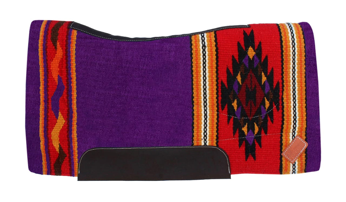 Horse Western Handwoven New Zealand Wool Contoured Felt Saddle Pad Purple 39224