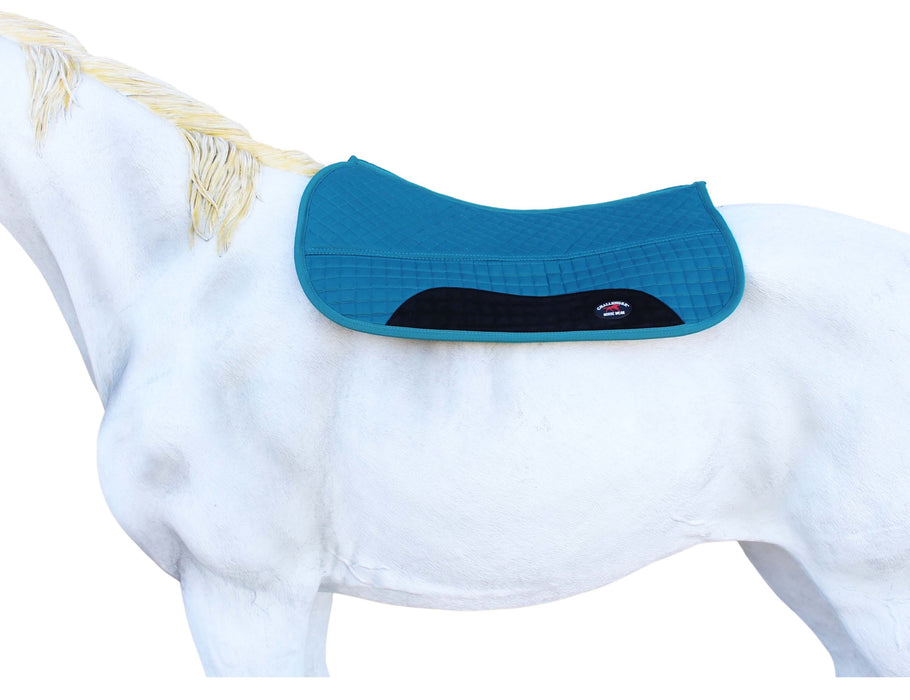 Horse Western 27"x32" Quilted Barrel Contoured Fur Padded Saddle Pad Teal 39229