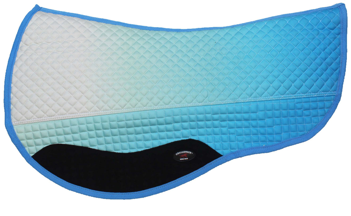 Horse Western Quilted Barrel Contoured Fur Padded Saddle Pad Ombre 39241-39244