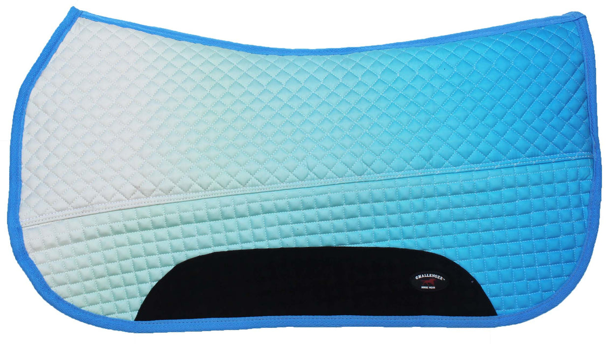Horse Western Quilted Barrel Contoured Fur Padded Saddle Pad Ombre 39241-39244